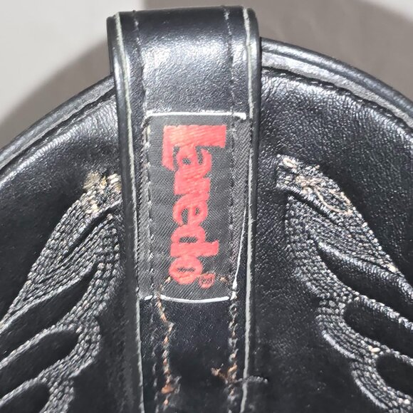 Laredo Hearts & Wingz Black And Brown Leather Western Cowgirl Boots Size 8.5 M - Picture 10 of 13